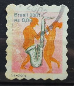 Selo Regular RHM 805 Instrumento Musical Saxofone 2001 Circulado