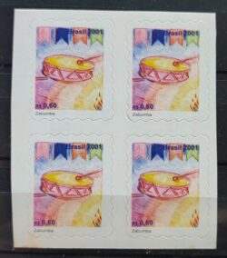 Selo Regular RHM 810 Instrumento Musical Zabumba 2001 Quadra 2