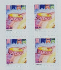 Selo Regular RHM 810 Instrumento Musical Zabumba 2001 Quadra