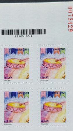 Selo Regular RHM 810 Instrumento Musical Zabumba 2001 Quadra Codigo de Barras