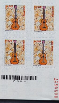 Selo Regular RHM 811 Instrumento Musical Viola Caipira 2001 Quadra Codigo de Barras