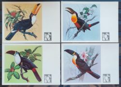 Cartao Postal 1983 Fauna Passaros Tucanos Serie Completa