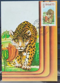Maximo Postal 1973 Fauna Onca Felino Cartao CBC SP 2