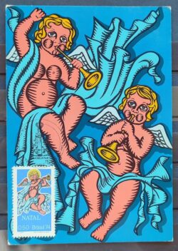 Maximo Postal 1973 Religiao Natal Anjos Musica Cartao CBC RJ