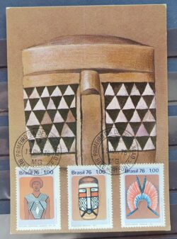 Maximo Postal 1976 Arte Indigena Indios Mascara Cartao CBC MG
