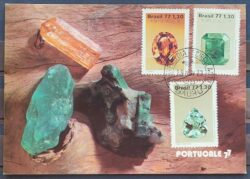 Maximo Postal 1976 Portucale Pedras Preciosas Mineral Cartao CBC Bauru