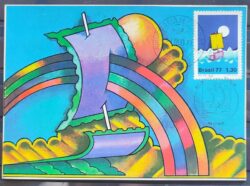 Maximo Postal 1977 Dia do Selo Filatelia Navio Arco Iris Cartao CBC Bauru