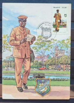 Maximo Postal 1981 Carteiro Brasao Estrela Cartao CBC RJ