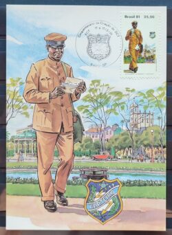 Maximo Postal 1981 Carteiro Brasao Estrela Cartao CBC SP 2