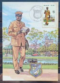 Maximo Postal 1981 Carteiro Brasao Estrela Cartao CBC SP