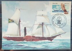 Maximo Postal 1984 Museu Naval Oceanografico Navio Cartao CBC RJ 3