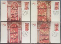Maximo Postal 1984 Pinturas Chinesas China Arte Lubrapex Cartao CBC MG Serie Completa 2