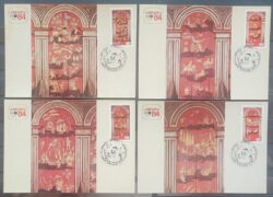 Maximo Postal 1984 Pinturas Chinesas China Arte Lubrapex Cartao CBC Portugal Serie Completa