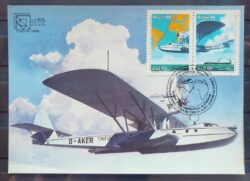 Maximo Postal 1984 Voo Transoceanico Aviao Navio Cartao CBC Alemanha 2