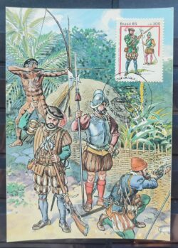 Maximo Postal 1985 Trajes e Uniformes Militares Indios Cartao CBC DF