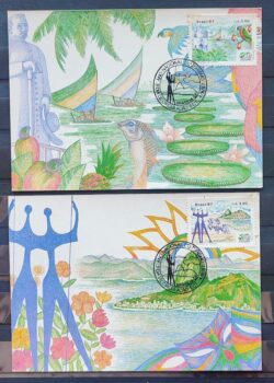 Maximo Postal 1987 Turismo Vitoria Regia Navio Passaro Brasilia Cartao CBC DF