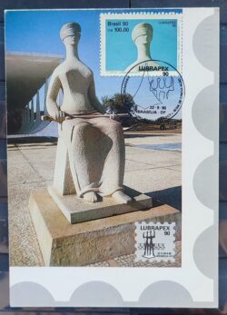 Maximo Postal 1990 Lubrapex Justica Direito Brasilia Cartao CBC DF 2