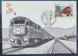Maximo Postal 1992 Estradas de Ferro Trem Mapa Cartao CBC RJ 2