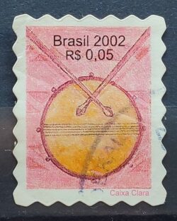 Selo Regular RHM 816 Instrumento Musical Perce em Ondas Caixa Clara 2002 Circulado