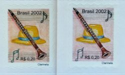 Selo Regular RHM 823 Instrumento Musical Perce em Ondas Clarineta 2002 Variedade de Cor