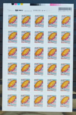 Selo Regular RHM 824 Instrumento Musical Perce em Ondas Pandeiro 2002 Folha 1