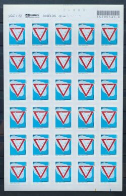 Selo Regular RHM 826 Respeito e Cidadania no Transito Pomba Paz 2003 Folha