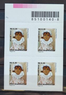 Selo Regular RHM 829 Obra Desaparecida Portinari Negrinha Arte 2004 Quadra Codigo de Barras