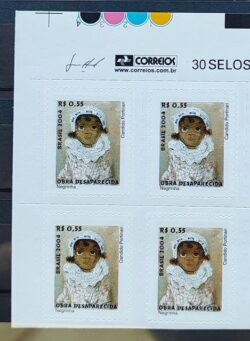 Selo Regular RHM 829 Obra Desaparecida Portinari Negrinha Arte 2004 Quadra Vinheta Correios