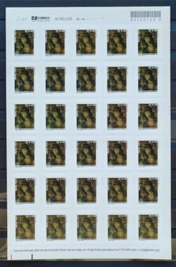 Selo Regular RHM 830 Obra Desaparecida Portinari Duas Criancas Arte 2004 Folha