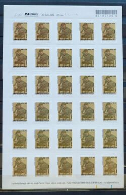 Selo Regular RHM 831 Obra Desaparecida Portinari Menino Sentado e Carneiro Arte 2004 Folha