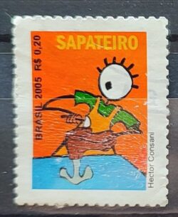 Selo Regular RHM 840 Profissao Sapateiro Trabalho Economia Picote Sem BR 2005 Circulado 2