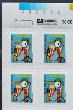 Selo Regular RHM 842 Profissao Pipoqueiro Trabalho Economia Picote Sem BR 2006 Quadra Vinheta Correios