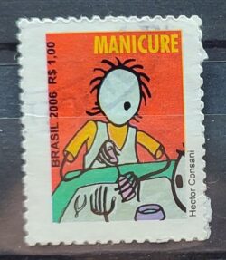 Selo Regular RHM 843 Profissao Manicure Trabalho Economia Sem Picote BR 2006 Circulado