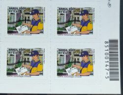 Selo Regular RHM 846 Servico Postal Carta Carteiro 2009 Quadra Codigo de Barras