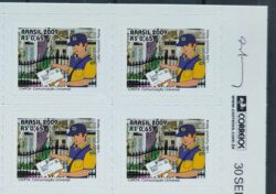 Selo Regular RHM 846 Servico Postal Carta Carteiro 2009 Quadra Vinheta Correios