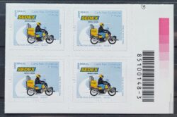 Selo Regular RHM 852 Servico Postal Sedex Moto Transporte Picote BR 2011 Quadra Codigo de Barras
