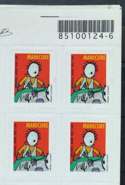 Selo Regular RHM 859 Profissao Manicure Trabalho Economia Com Picote BR 2011 Quadra Codigo de Barras