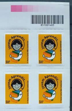 Selo Regular RHM 863 Jovem Aprendiz 2015 Quadra Codigo de Barras