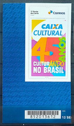 SI 100 Selo Institucional 45 Anos da Caixa Cultural Brasil Banco 2025 Codigo de Barras