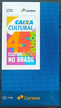 SI 100 Selo Institucional 45 Anos da Caixa Cultural Brasil Banco 2025 Vinheta Correios