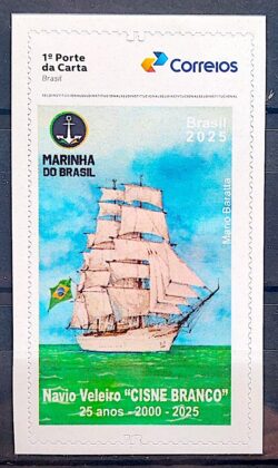 SI 109 Selo Institucional 25 Anos do Navio Veleiro Cisne Branco Marinha 2025