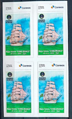 SI 109 Selo Institucional 25 Anos do Navio Veleiro Cisne Branco Marinha 2025 Quadra