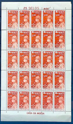 A 99 Selo Aereo Cinquentenario Escotismo Escoteiro 1960 Folha 2