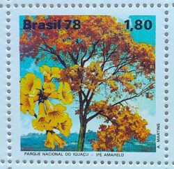 C 1052 Selo Meio Ambiente Foz do Iguacu Flora Ipe Amarelo 1978
