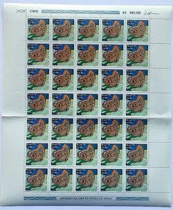 C 1100 Selo Dia do Selo Brasiliana Borboleta Eurilochus 1979 Folha