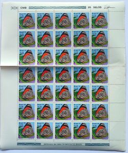 C 1101 Selo Dia do Selo Brasiliana Borboleta Diaethria 1979 Folha