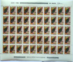 C 1167 Selo Fauna Psitacideos Papagaio Ave Passaro Cara Roxa 1980 Folha