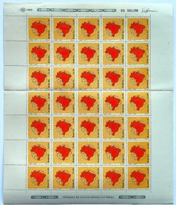 C 1289 Selo 10 Anos da Telebras Comunicacao Mapa 1982 Folha 2