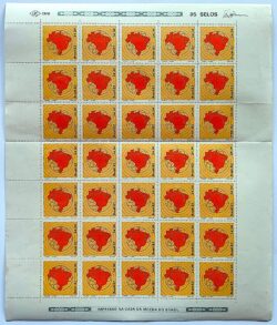 C 1289 Selo 10 Anos da Telebras Comunicacao Mapa 1982 Folha
