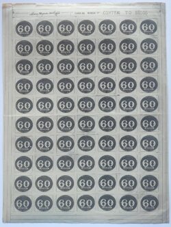 C 181 Selo Centenario do Selo Postal Olho de Boi 60 Reis 1943 Folha